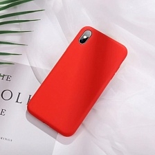 Чехол накладка для APPLE iPhone 6, 6G, 6S, силикон, цвет красный.