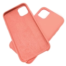 Чехол накладка Silicon Case для APPLE iPhone 11, силикон, бархат, цвет светло розовый