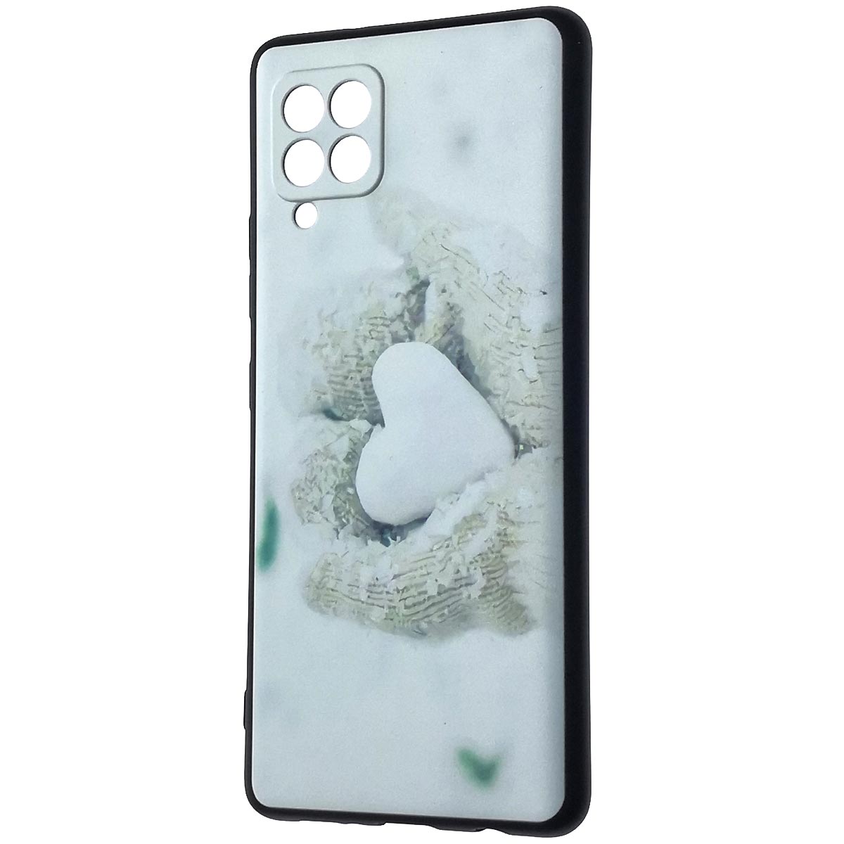 Чехол накладка для SAMSUNG Galaxy A12 (SM-A125), силикон, рисунок снежное сердце