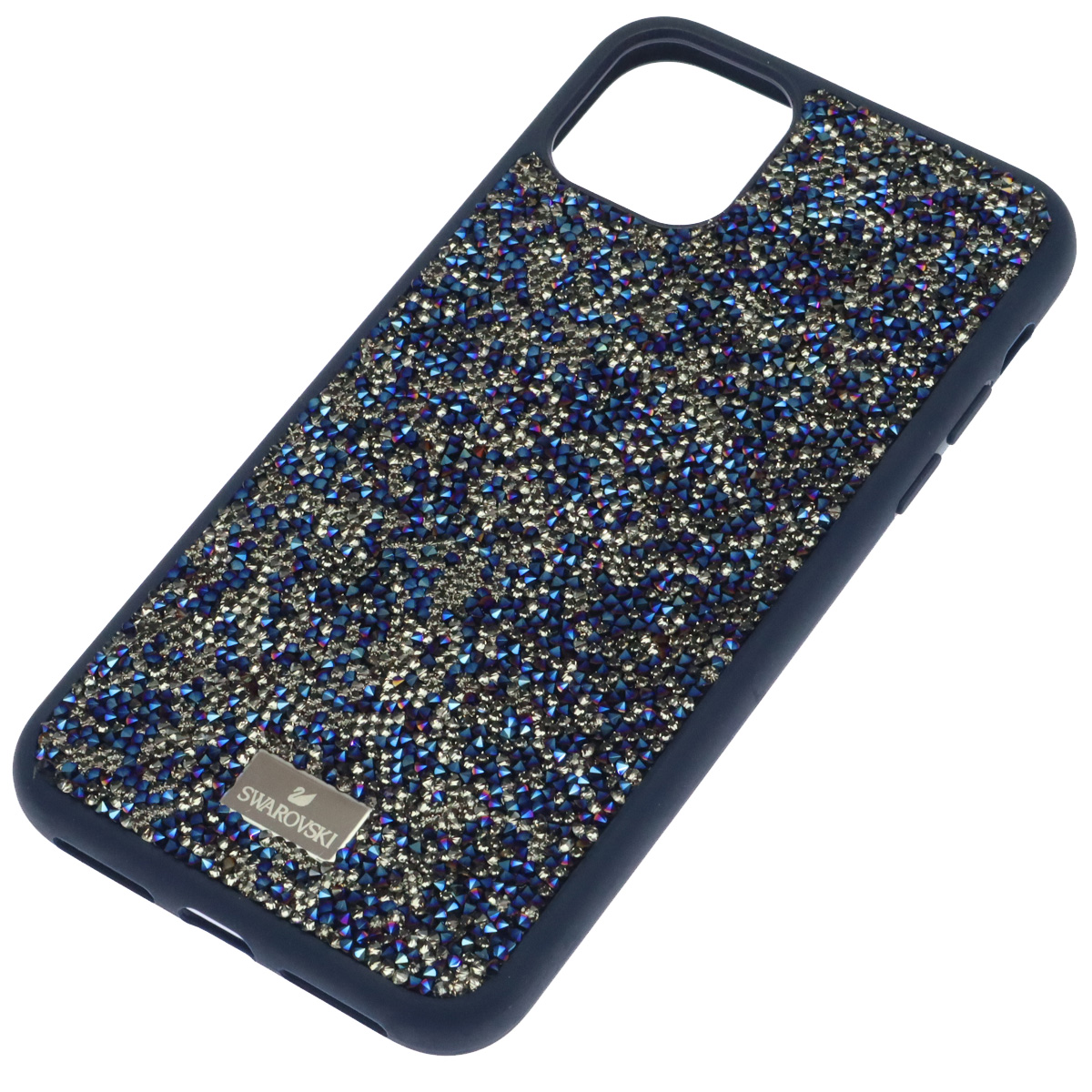 Чехол накладка для APPLE iPhone 11 Pro Max, стразы, цвет серебристо синий
