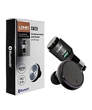 Bluetooth беспроводная гарнитура LDNIO CM20 со встроенной АЗУ с выходом USB 2,4A (черная/коробка) | Последняя цена