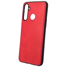 Чехол накладка для Realme C3, силикон, под кожу, цвет красный