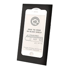 Защитное стекло 6D для APPLE iPhone 7, iPhone 8, цвет окантовки белый.