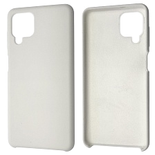 Чехол накладка Silicon Cover для SAMSUNG Galaxy A12 (SM-A125), силикон, бархат, цвет белый