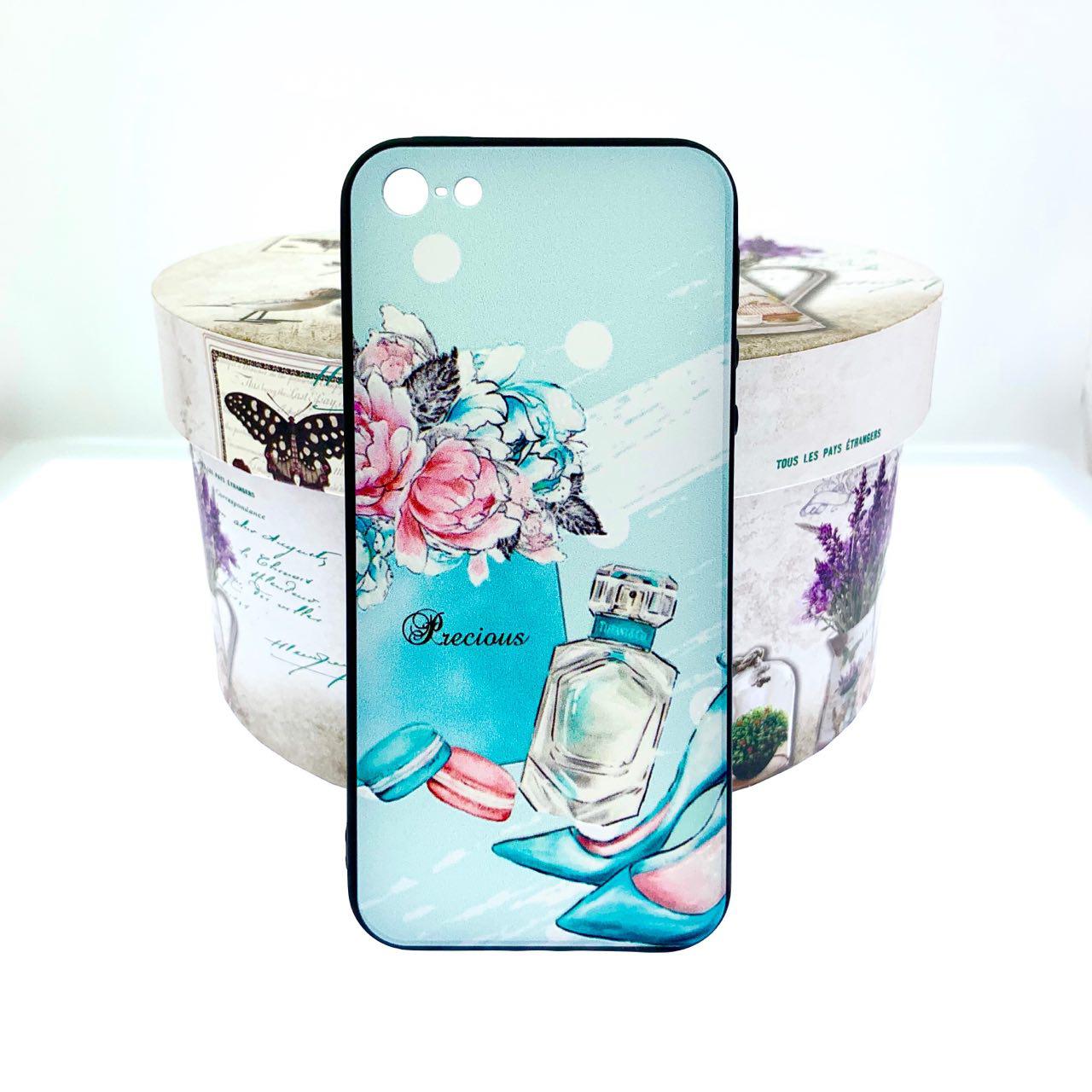 Чехол накладка для APPLE iPhone 5, 5S, SE, силикон, рисунок Духи и туфельки.