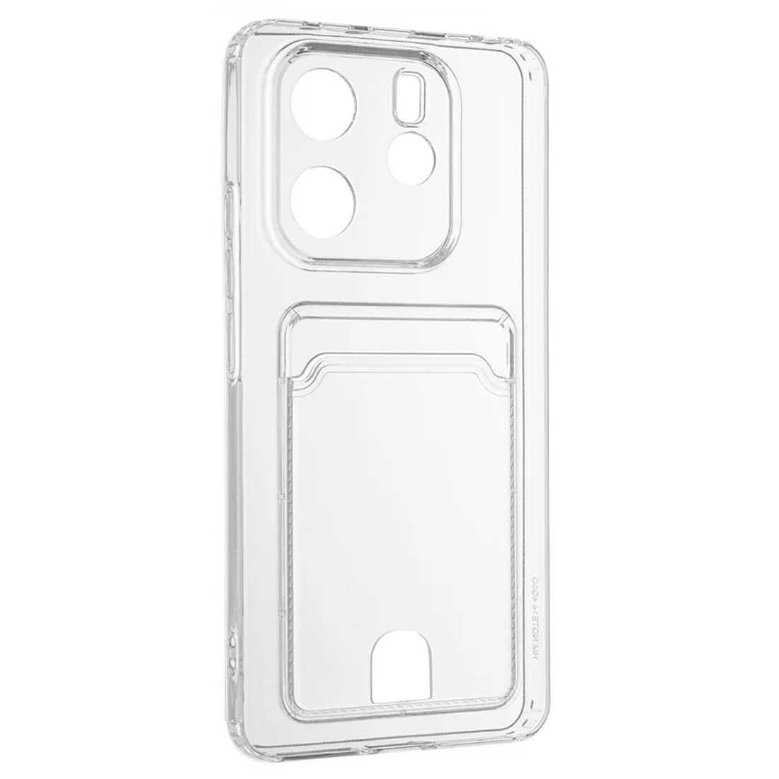 Чехол накладка CARD CASE для XIAOMI Redmi Note 14 4G, защита камеры, силикон, отдел для карт, цвет прозрачный