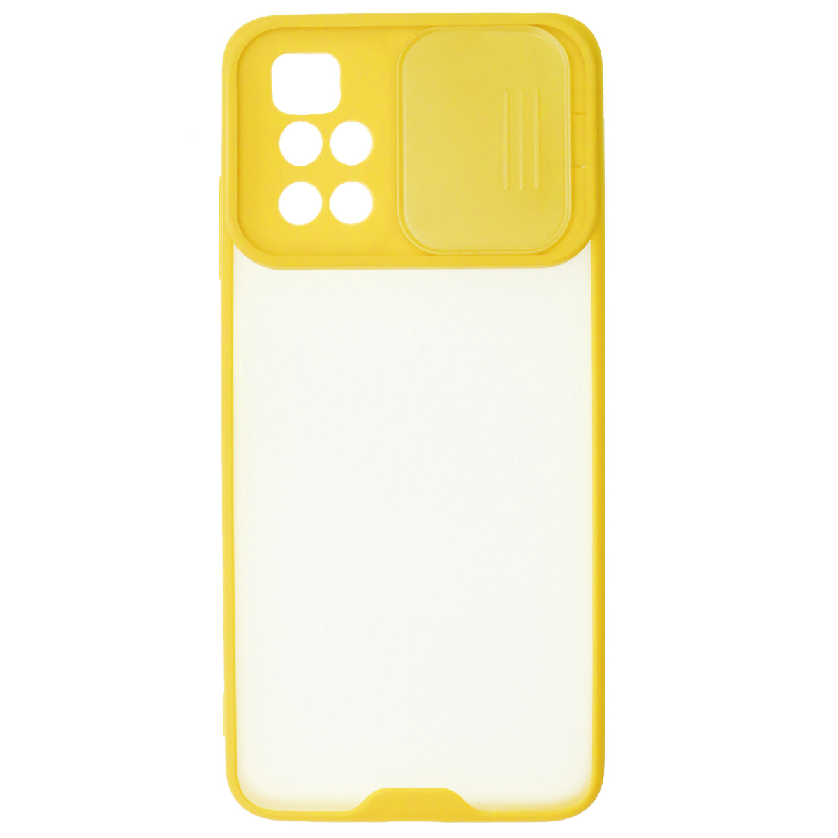 Чехол накладка LIFE TIME для XIAOMI Redmi 10 (2021), Redmi 10 (2022), силикон, пластик, матовый, со шторкой для защиты задней камеры, цвет окантовки желтый