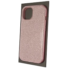 Чехол накладка SHINE для APPLE iPhone 13, силикон, блестки, цвет розовый