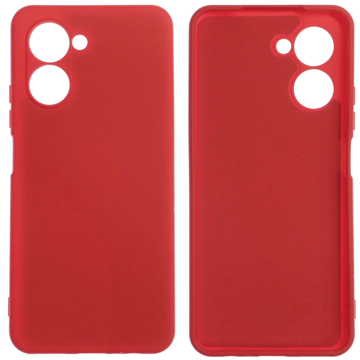 Чехол накладка NANO для Realme C33, силикон, бархат, цвет красный