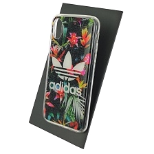 Чехол накладка для APPLE iPhone X, iPhone XS, силикон, глянцевый, рисунок цветочный Adidas