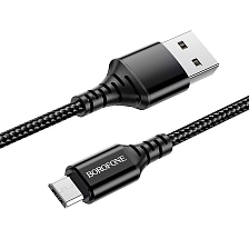 Кабель BOROFONE BX54 Ultra bright Micro USB, 2.4A, длина 1 метр, цвет черный