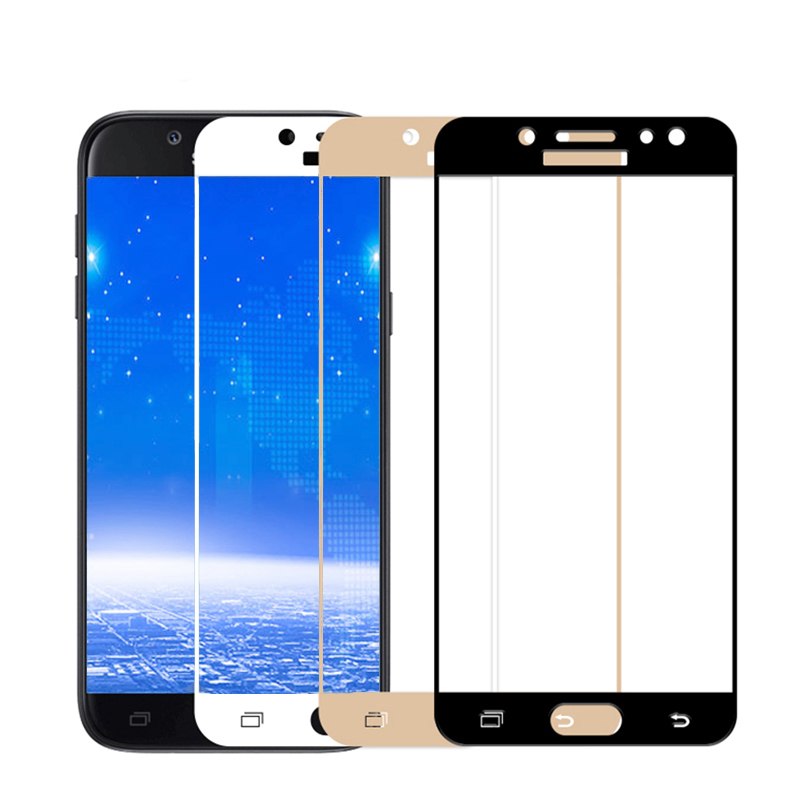 Защитное стекло 5D Full Glass /полный экран, упак-картон/ для Samsung J7 2018 черный.