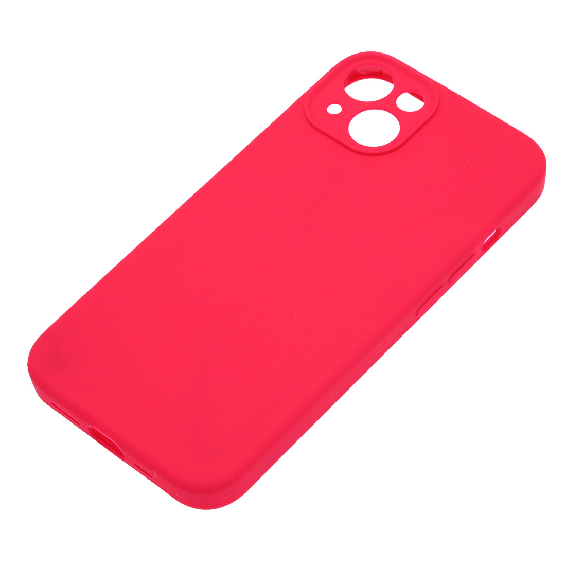 Чехол накладка Silicone Case для APPLE iPhone 13, L-ogo, защита камеры, силикон, бархат, цвет фуксия