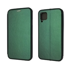 Чехол книжка STYLISH для HUAWEI P40 Lite, Nova 6 SE, Nova 7i, экокожа, визитница, цвет темно зеленый.