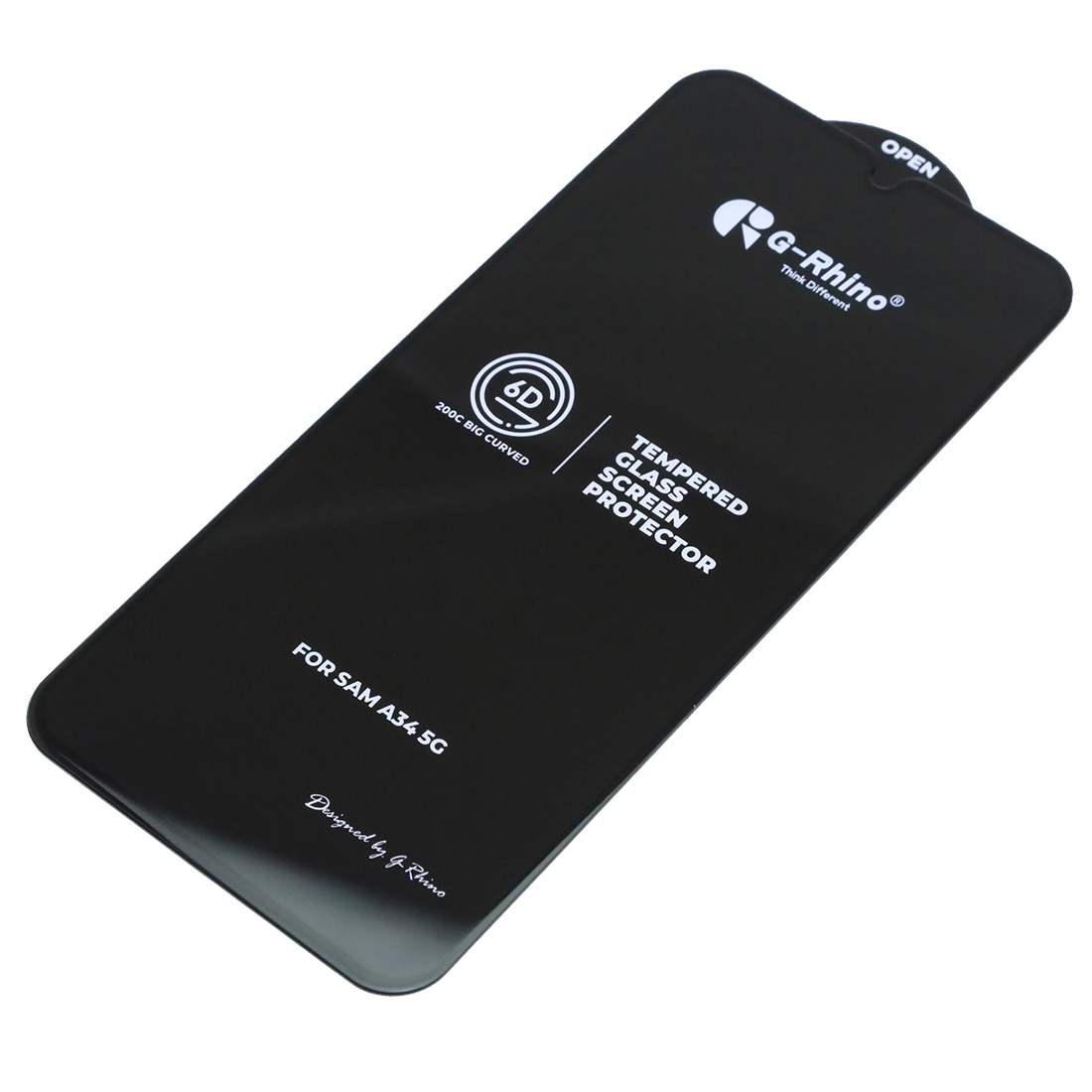 Защитное стекло 6D G-Rhino 200C для SAMSUNG Galaxy A34, цвет окантовки черный (Тип 1)