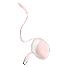 Кабель рулетка Baseus Let`s go APPLE Lightning 8 pin, 2A, длина 1 метр, цвет розовый (УЦЕНКА)