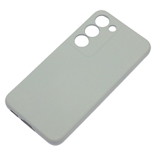 Чехол накладка Silicon Cover для SAMSUNG Galaxy S23, защита камеры, силикон, бархат, цвет серый