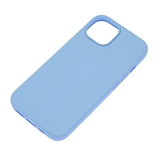 Чехол накладка NANO для APPLE iPhone 15, силикон, бархат, цвет васильковый