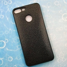 Накладка для HUAWEI Honor 9 Lite силиконовая под кожу цвет чёрный BEST.