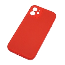 Чехол накладка для APPLE iPhone 12, силикон, бархат, цвет красный
