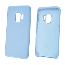 Чехол накладка Silicon Cover для SAMSUNG Galaxy S9 (SM-G960), силикон, бархат, цвет голубой. Чехол накладка Silicon Cover для SAMSUNG Galaxy S9 (SM-G960), силикон, бархат, цвет голубой.
