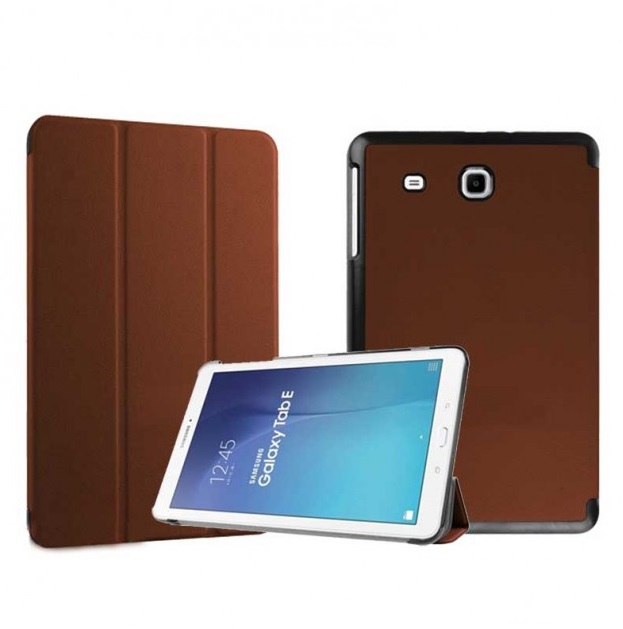 Чехол-книжка для SAMSUNG Galaxy Tab E 9.6" (SM-T560) экокожа-пластик, цвет коричневый.