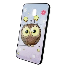 Чехол накладка для XIAOMI Redmi 8A, силикон, стекло, рисунок SOVA.