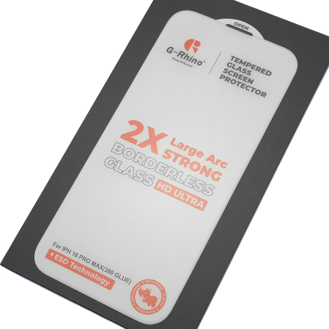 Защитное стекло 6D G-Rhino 200C HD Ultra (380 Glue) для APPLE iPhone 16 Pro Max (6.9"), с сеточкой на динамике, прозрачное (Тип 2)