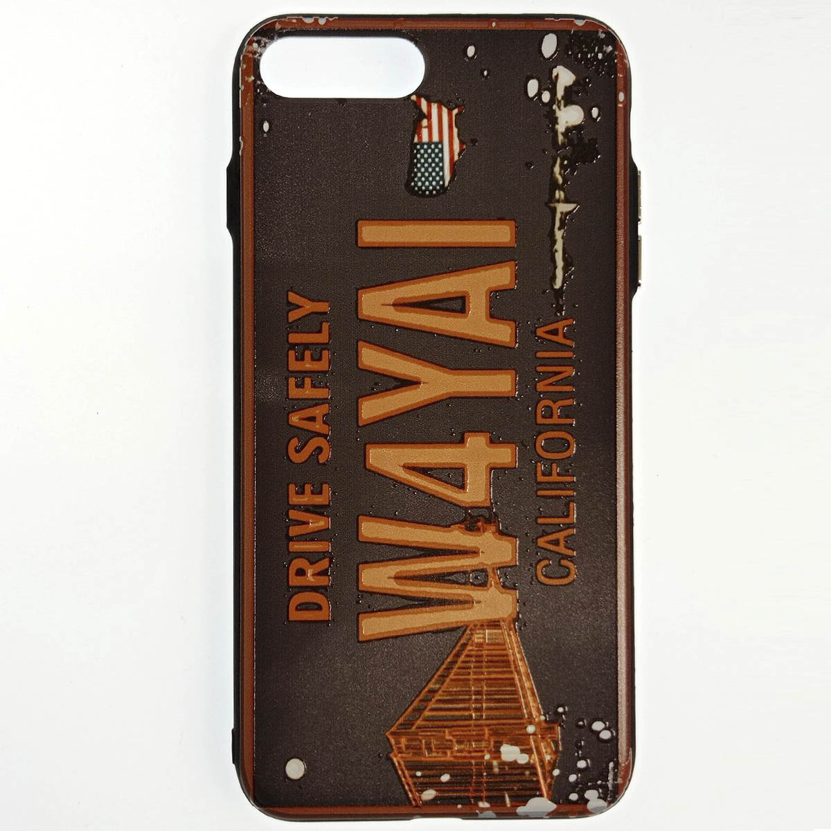 Защитная крышка для iPhone 7 Plus с фактурным покрытием "Номер Северная Каролина".