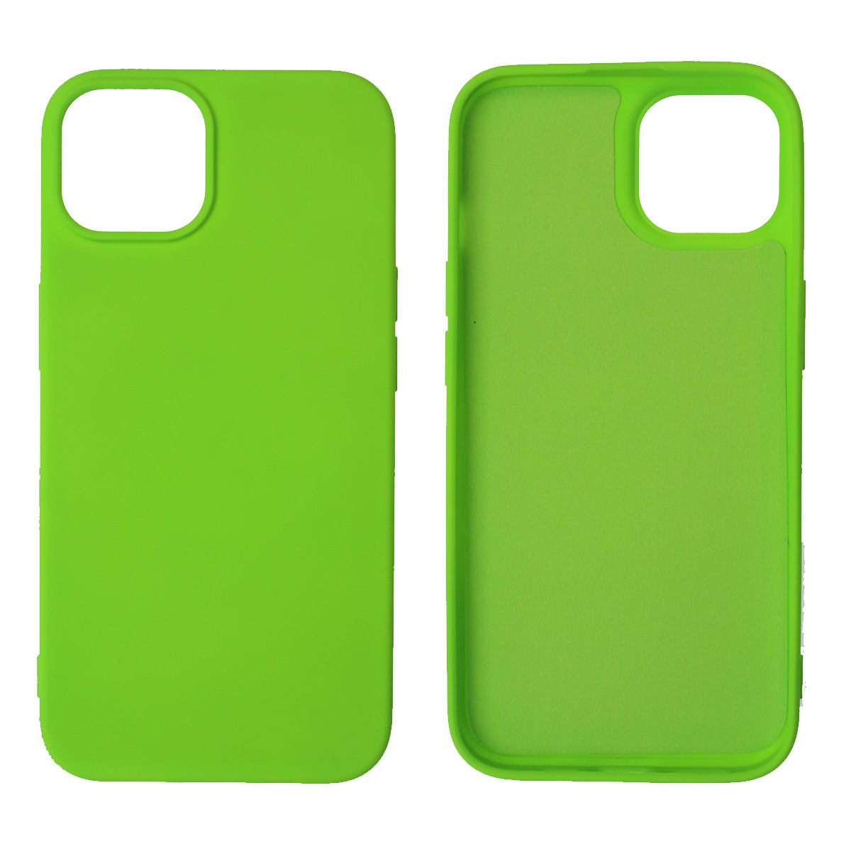 Чехол накладка NANO для APPLE iPhone 14, силикон, бархат, цвет ярко зеленый