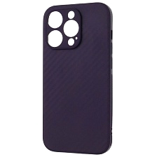 Чехол накладка для APPLE iPhone 14 Pro, силикон, карбон, цвет темно фиолетовый Чехол накладка для APPLE iPhone 14 Pro, силикон, карбон, цвет темно фиолетовый