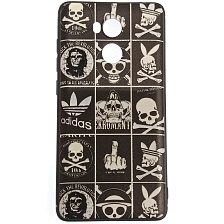 Чехол накладка для XIAOMI REDMI 4 PRO, силикон, рисунок череп Adidas.