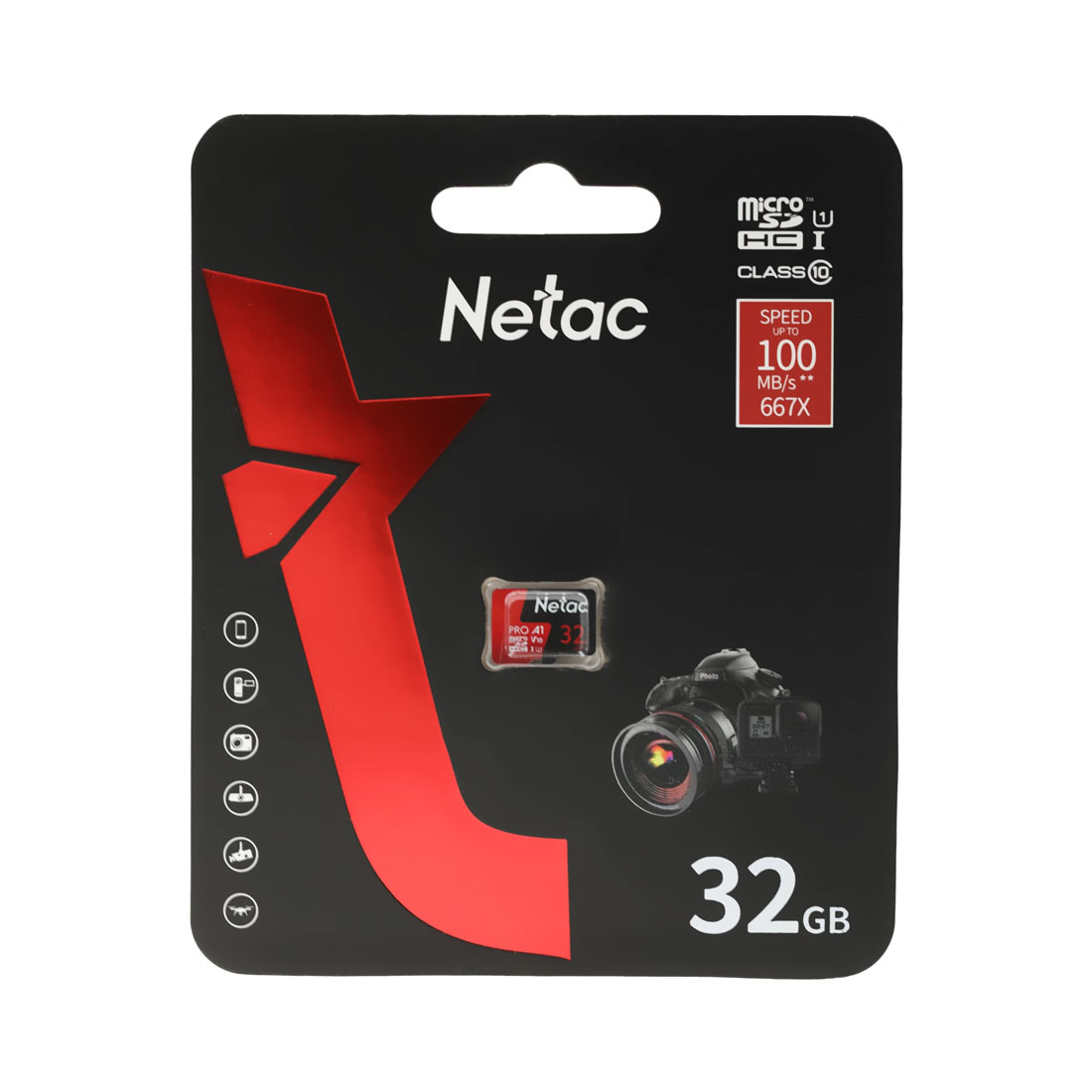 Карта памяти MicroSDHC 32GB NETAC P500 Extereme Pro Class 10 UHS-I, 100MB/s, без адаптера