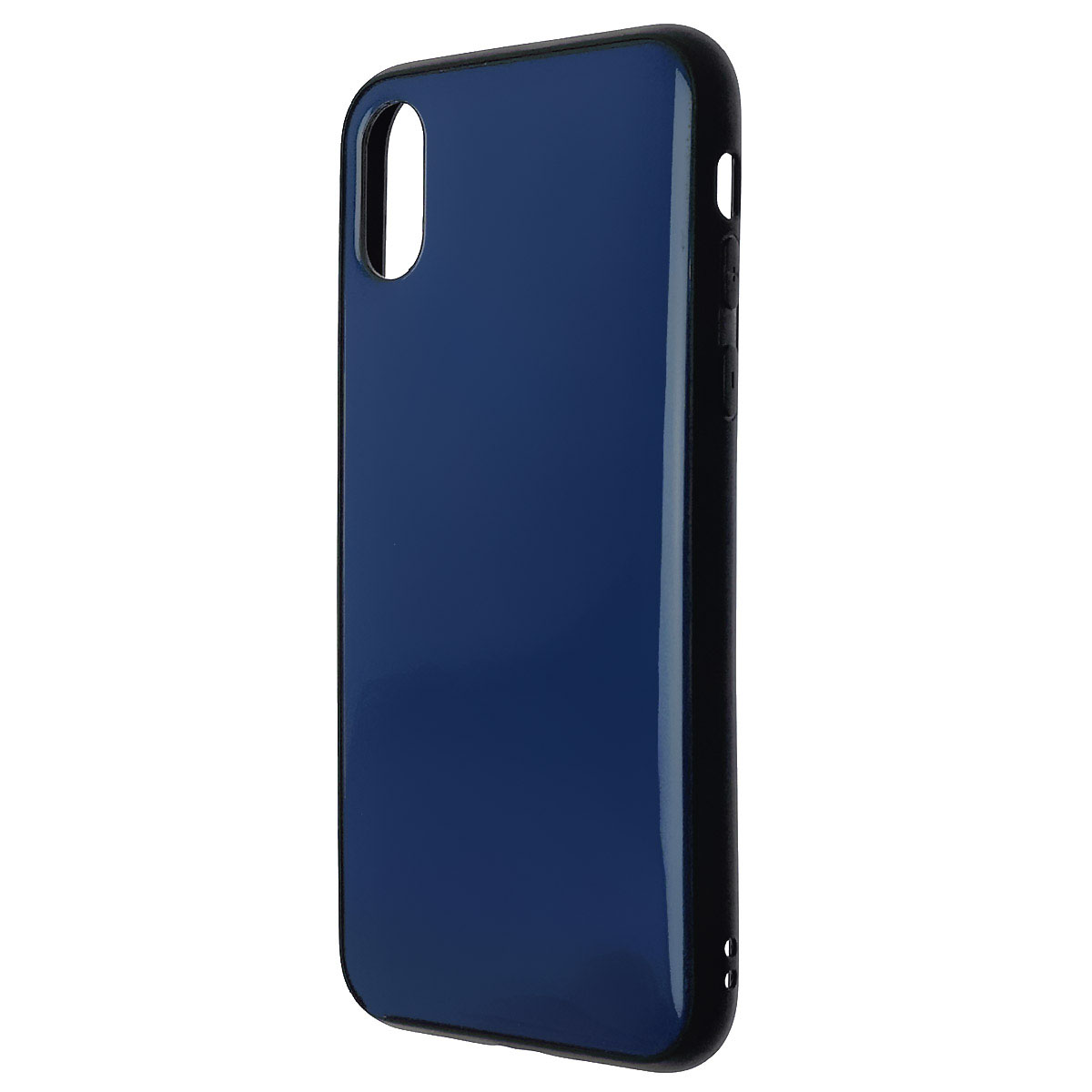 Чехол накладка для APPLE iPhone X, iPhone XS, силикон, глянцевый, с лого, цвет синий
