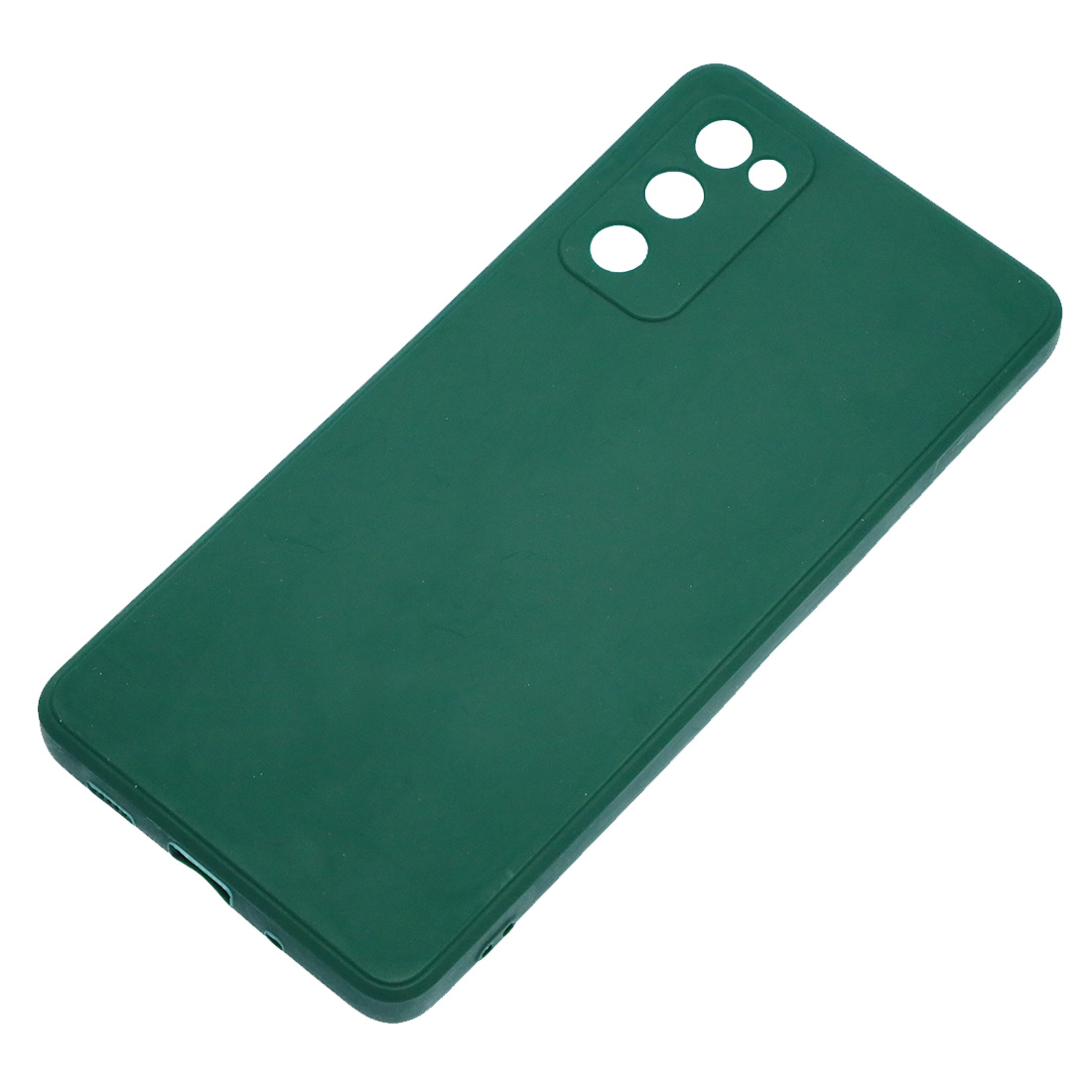 Чехол накладка для SAMSUNG Galaxy S20 FE, силикон, бархат, цвет темно зеленый