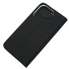 Чехол книжка MESH для APPLE iPhone 14 Pro, текстиль, силикон, бархат, визитница, цвет черный