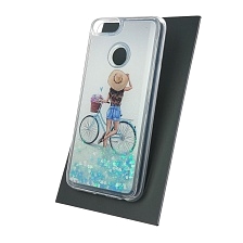 Чехол накладка TransFusion для HUAWEI Honor 9 Lite, Honor 7S, P Smart, силикон, переливашка, рисунок Велосипед