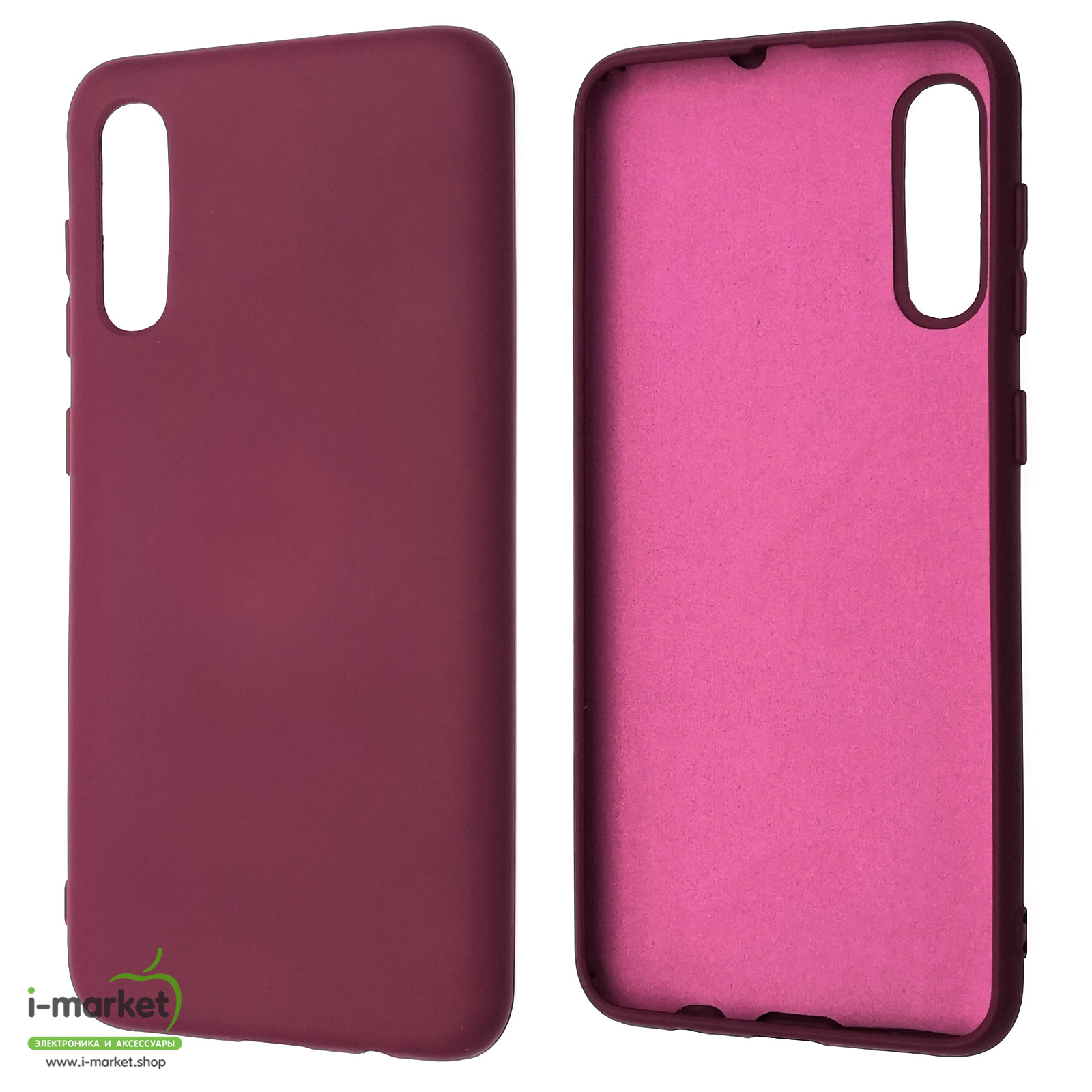 Чехол накладка Silicon Cover для SAMSUNG Galaxy A50 (SM-A505), A30s (SM-A307), A50s (SM-A507), силикон, бархат, цвет бордовый