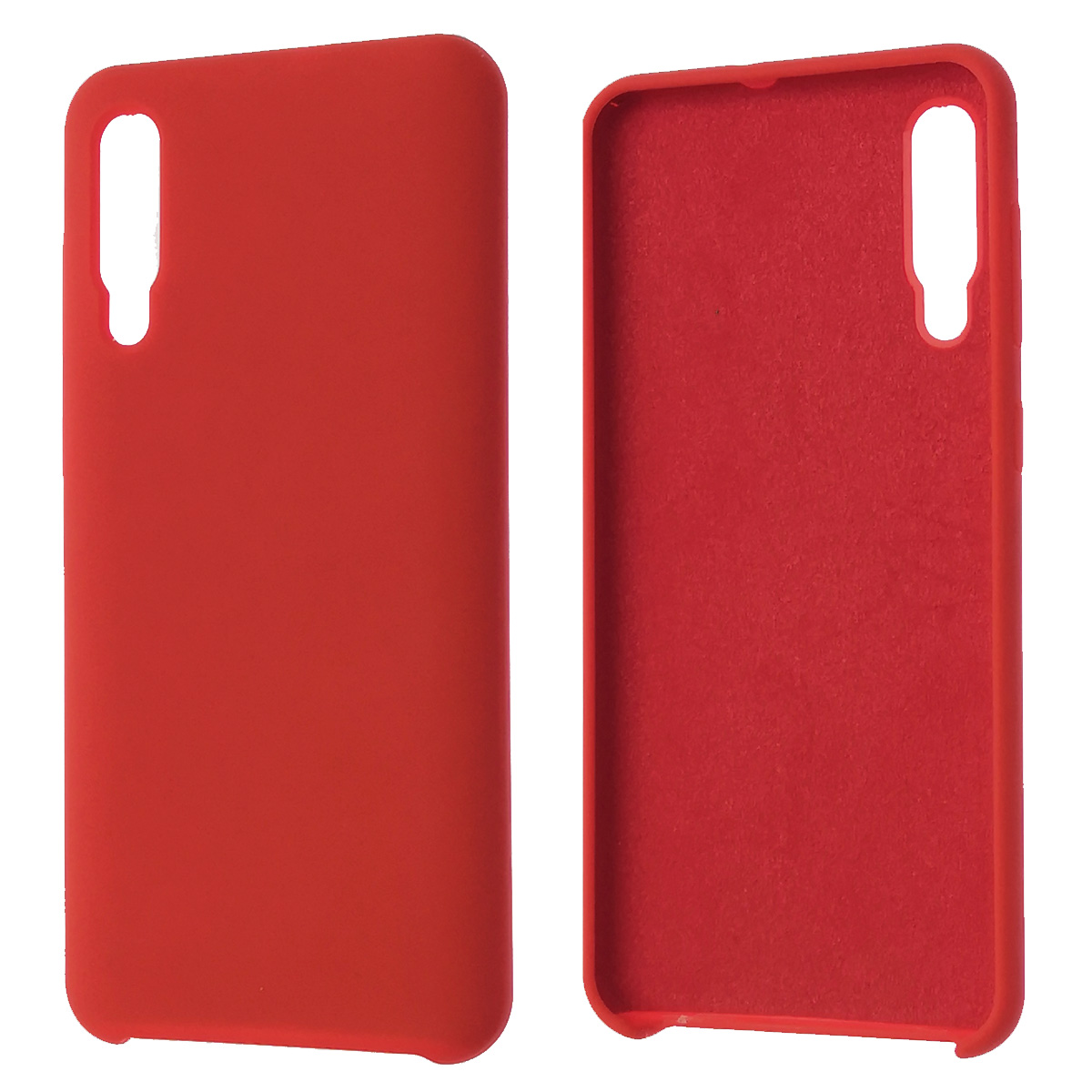 Чехол накладка Silicon Cover для SAMSUNG Galaxy A50 (SM-A505), A30s (SM-A307), A50s (SM-A507), силикон, бархат, цвет красный