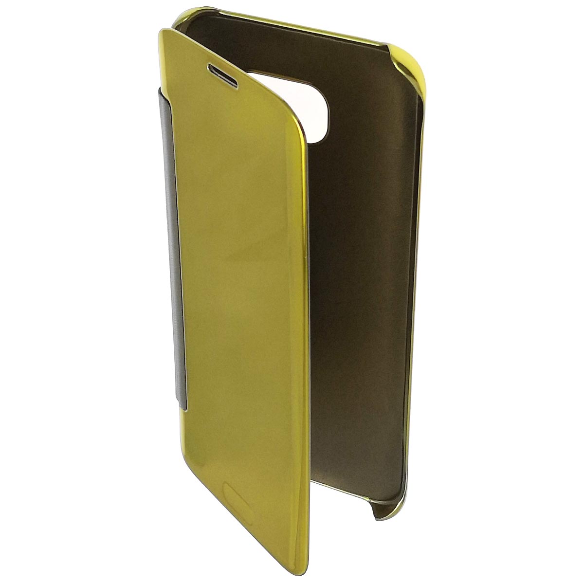 Чехол книжка Clear View Cover для SAMSUNG Galaxy S7 Edge (SM-G935), пластик, цвет золотистый Чехол книжка Clear View Cover для SAMSUNG Galaxy S7 Edge (SM-G935), пластик, цвет золотистый