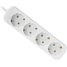 Удлинитель DEFENDER E430 с заземлением, 4 розетки, 10A, длина 3 метра, цвет белый