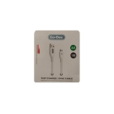 Кабель GO-DES GD-UC513S M Micro USB, 3A, длина 1 метр, цвет белый