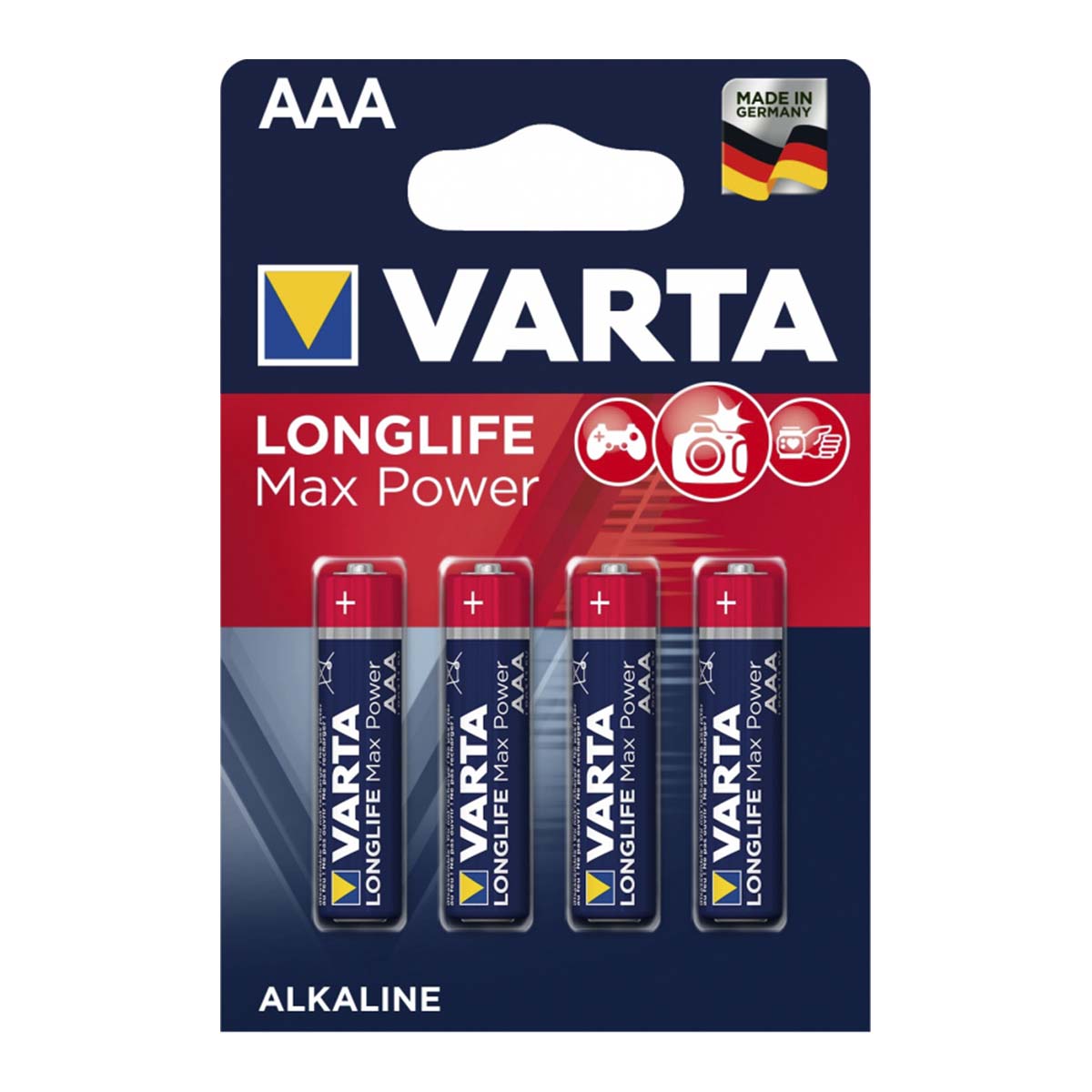 Батарейка VARTA LONGLIFE MAX POWER LR03 AAA BL4 Alkaline 1.5V