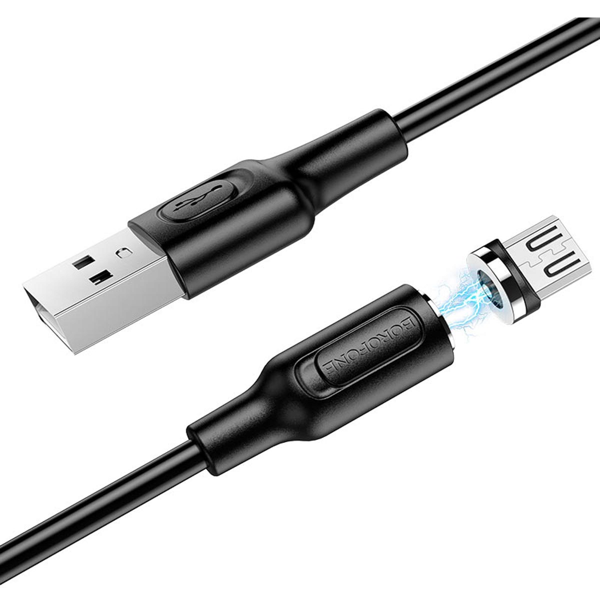 Магнитный зарядный кабель BOROFONE BX41 Amiable Micro USB, 2.4А, длина 1 метр, силикон, цвет черный Магнитный зарядный кабель BOROFONE BX41 Amiable Micro USB, 2.4А, длина 1 метр, силикон, цвет черный