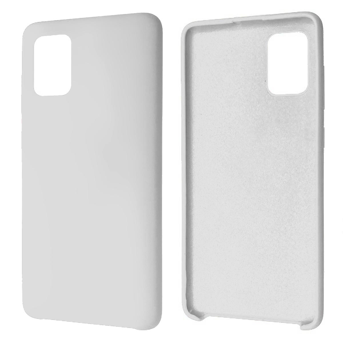 Чехол накладка Silicon Cover для SAMSUNG Galaxy A71 (SM-A715), силикон, бархат, цвет белый