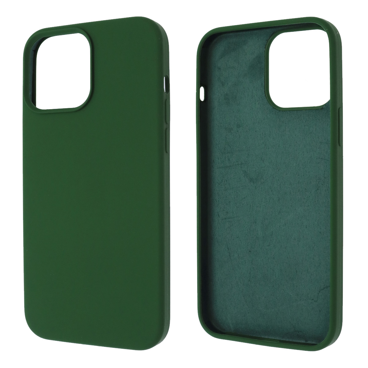 Чехол накладка Silicon Case для APPLE iPhone 13 Pro Max (6.7), силикон, бархат, цвет болотно зеленый