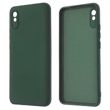 Чехол накладка NANO для XIAOMI Redmi 9A, силикон, бархат, цвет темно зеленый