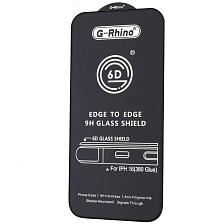 Защитное стекло 6D G-Rhino для APPLE iPhone 15 (6.1"), APPLE iPhone 16 (6.1"), цвет окантовки черный Защитное стекло 6D G-Rhino для APPLE iPhone 15 (6.1"), APPLE iPhone 16 (6.1"), цвет окантовки черный