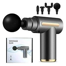 Мышечный массажер ударный MASSAGE GUN на аккумуляторе, цвет серый