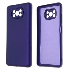 Чехол накладка NANO для XIAOMI POCO X3, POCO X3 Pro, силикон, бархат, цвет перламутрово фиолетовый